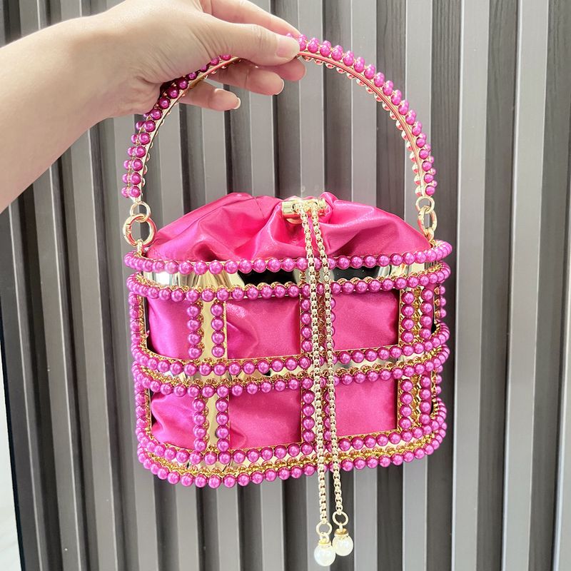 Diamond Bird Cage Bag Diamond Studded Fashionable Evening Bag Ladies Handbag Metal Chain Evening Bag_voghion.com