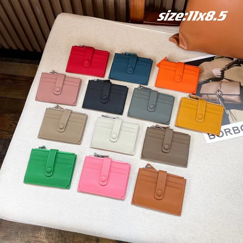 Portefeuille ultra-fin en cuir véritable pour femme, style coréen, avec plusieurs emplacements pour cartes, format mini, idéal pour permis de conduire, et une réduction de 80 %._voghion.com