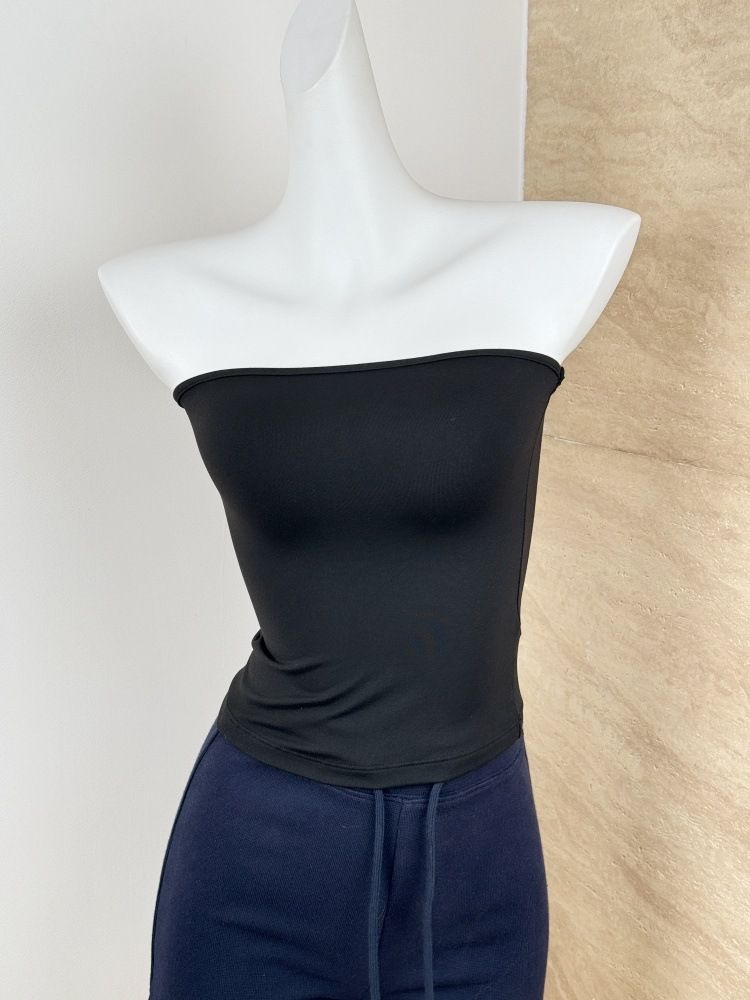 Top bustier sexy elasticizzato con stecche da donna - Canotta aderente ad alta elasticità per l'estate, abbigliamento esterno e stratificazione_voghion.com