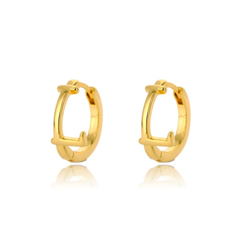 Korean new style 26 English letters earrings for women simple temperament cold style earrings name earrings_voghion.com