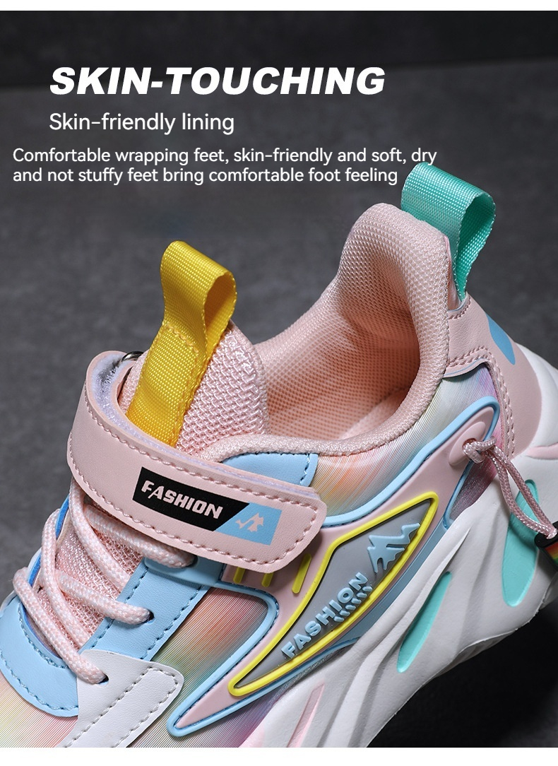 Mädchenschuhe Frühling und Herbst Neue Mesh-Sommer-Kindersportschuhe Obermaterial aus Leder, lässige Laufschuhe für große Jungen_voghion.com