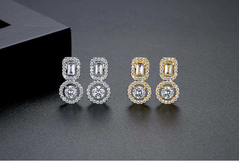 Damenschmuck Minimalistische Zirkon-Ohrstecker für Frauen, geometrische Form, elegante kleine Ohrringe für den Alltag und das Büro_voghion.com