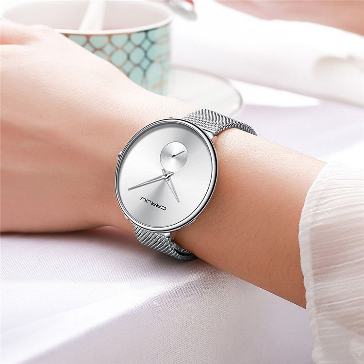 Ladies Stainless Steel Strap Mesh Strap Watch Simple Fashion Vibrato Phantom Student_voghion.com