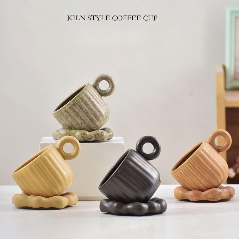 Unique Japanese Style Creative Afternoon Tea Breakfast Hanging Ear Coffee Latte Art Cup And Saucer_voghion.com