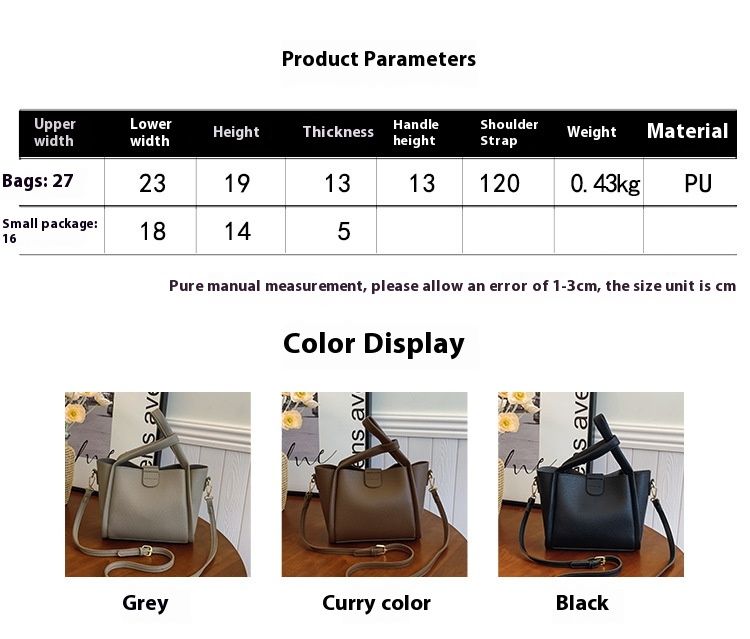 Handtasche mit hochwertiger Textur, vielseitig einsetzbar, Gemüsekorb mit großer Kapazität, einzelner Schultereimer_voghion.com