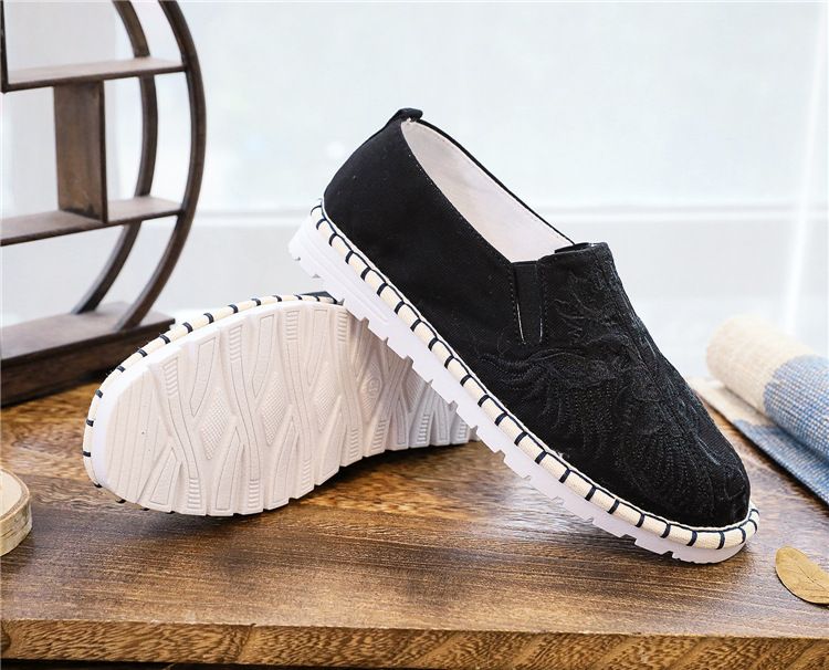 en Low Cut Round Head Casual Solid Color Embroidery Monk Shoes_voghion.com