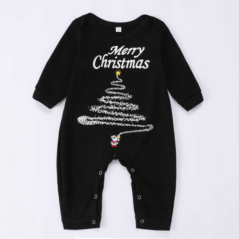 Conjunto de pijama natalino aconchegante para a família - Roupa de dormir combinando para pais e filhos - Tecido macio de algodão CVC - Roupa festiva para as festas de fim de ano_voghion.com