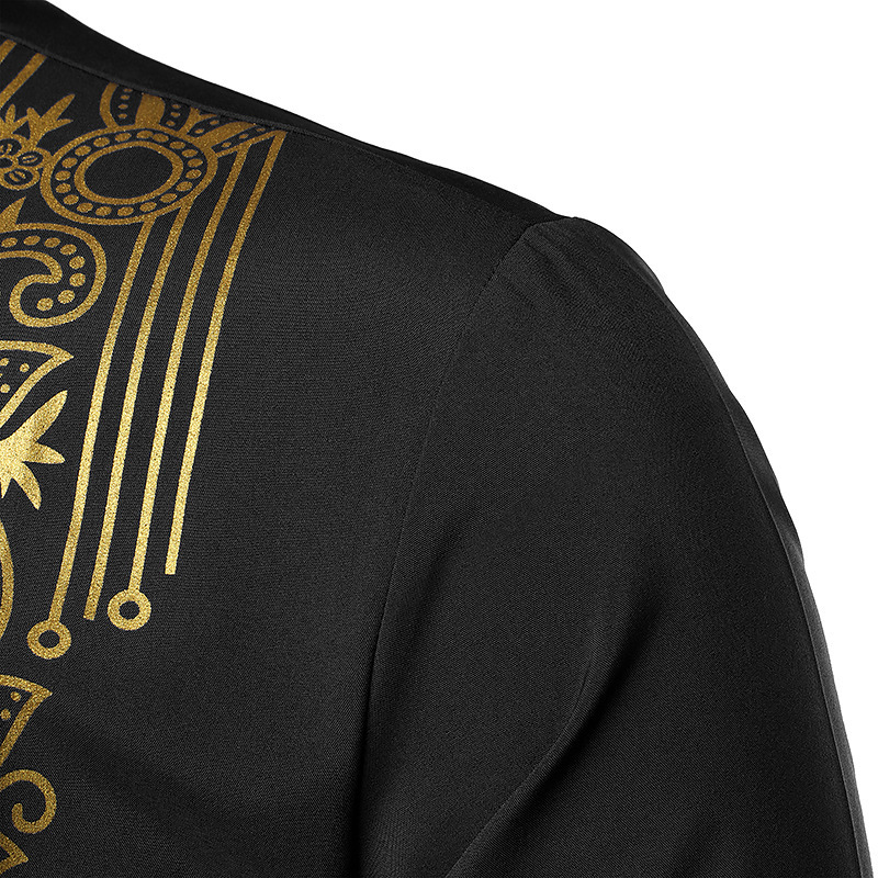 Herre Casual Fashion Bronzed Pullover skjorte Tuten Lang skjorte Muslin Lige skjorte_voghion.com