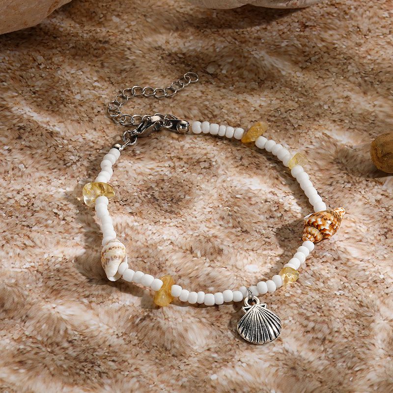 Bohemian Style Starfish Woven Bracelet Summer Beach Shell Conch Seed Bead Jewelry_voghion.com