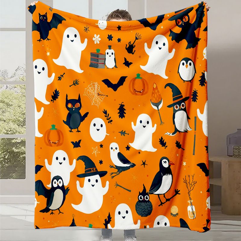 Digital Printed Flannel Halloween Blanket_voghion.com