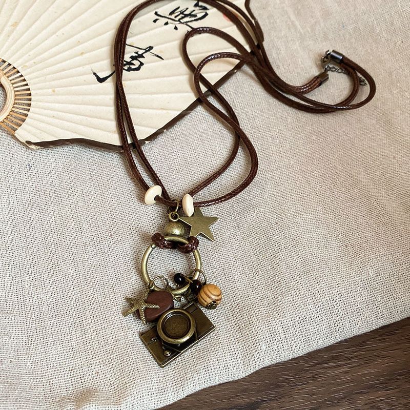 Wax Rope Wooden Beads Butterfly Pendant New Chinese Style Elegant Collarbone Chain Light Luxury High-end Necklace For_voghion.com