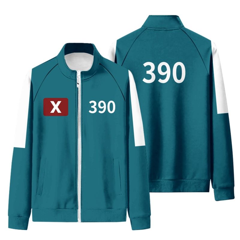 Bugose Fish Coat Hoodie+Pants+Short Sleeves 3-Piece Set Blue_voghion.com