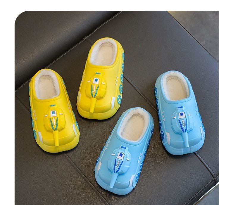 Pantofole in cotone per bambini impermeabili per la casa, per ragazzi e ragazze, per neonati, antiscivolo, calde, con cartoni animati, per la casa, e scarpe invernali in cotone_voghion.com
