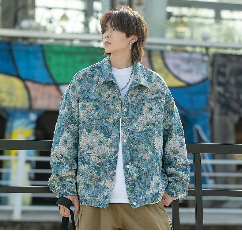 New Jacquard Cowboy Jacket for Men's Spring and Autumn Work Clothes, Rascal and Handsome, Street Explosion Large, Casual Men's Wear_voghion.com