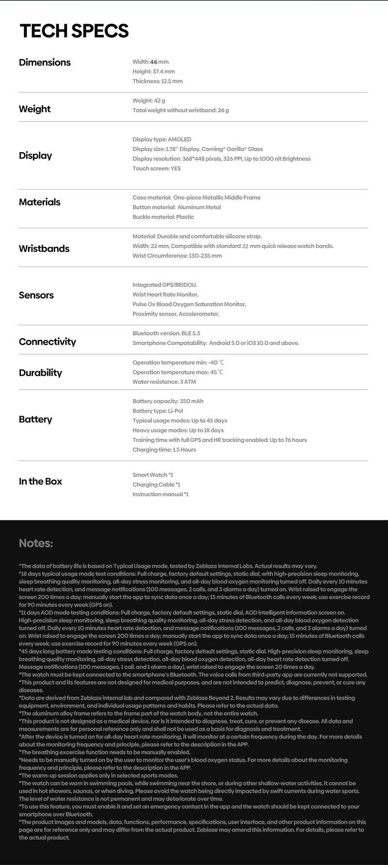 Nieuwe Zeblaze Beyond 3 Plus GPS Smartwatch 1,78'' AMOLED-scherm Ingebouwde Alexa Bellen/Oproepen beantwoorden 3ATM Smartwatch_voghion.com