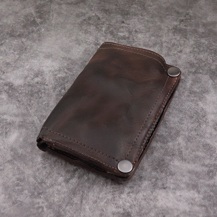Top Layer Vegetable Tanned Leather Style Men's Long Multi-Card Slot Multi-Function Wallet Card Holder Men_voghion.com
