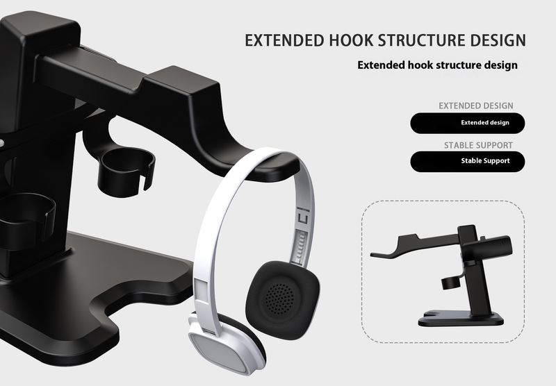 Multi-Device VR Accessory Kit - Meta Quest 3/3S Charging Stand & Vision Pro Storage Dock With RGB Light Controller For Immersive VR Setup_voghion.com
