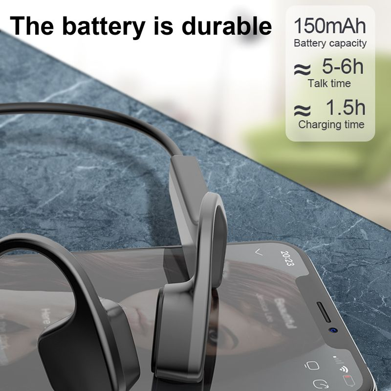 V11 Wireless Earphone Waterproof High Fidelity Ear Hook Bluetooth-compatible 5.0 Bone Conduction Headphone For Sports_voghion.com