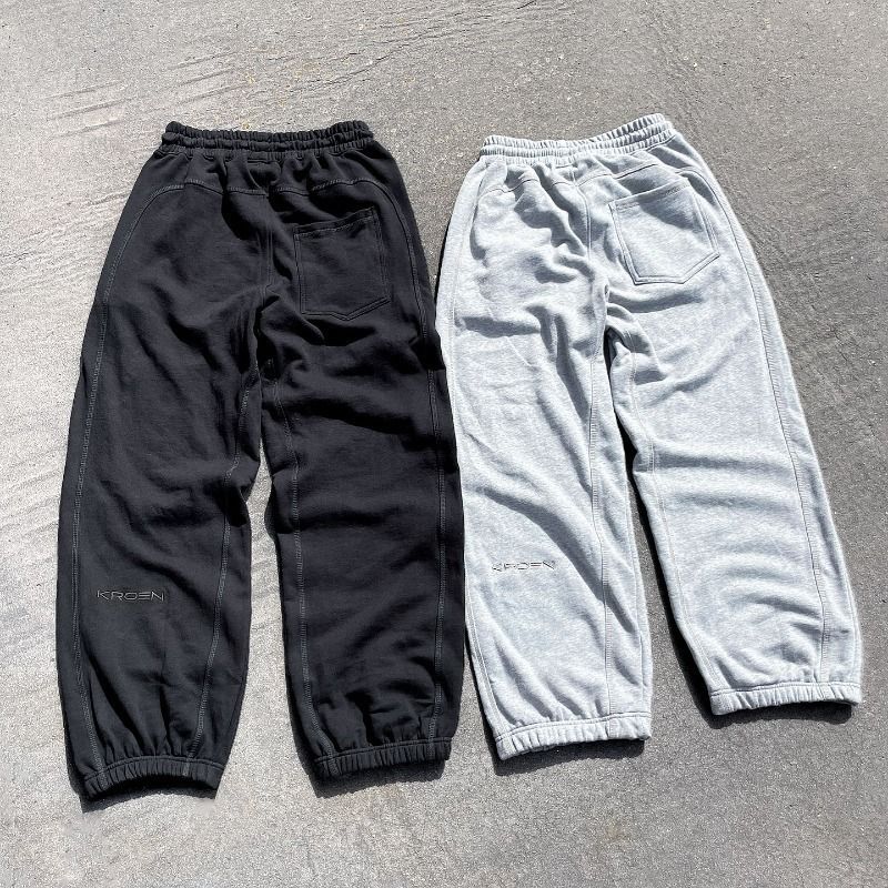 Lässige Jogginghose für Herren – Bequeme Winter-Jogginghose mit lockerer Passform und elastischen Bündchen für den Alltag und Sport (Schwarz, Grau)_voghion.com