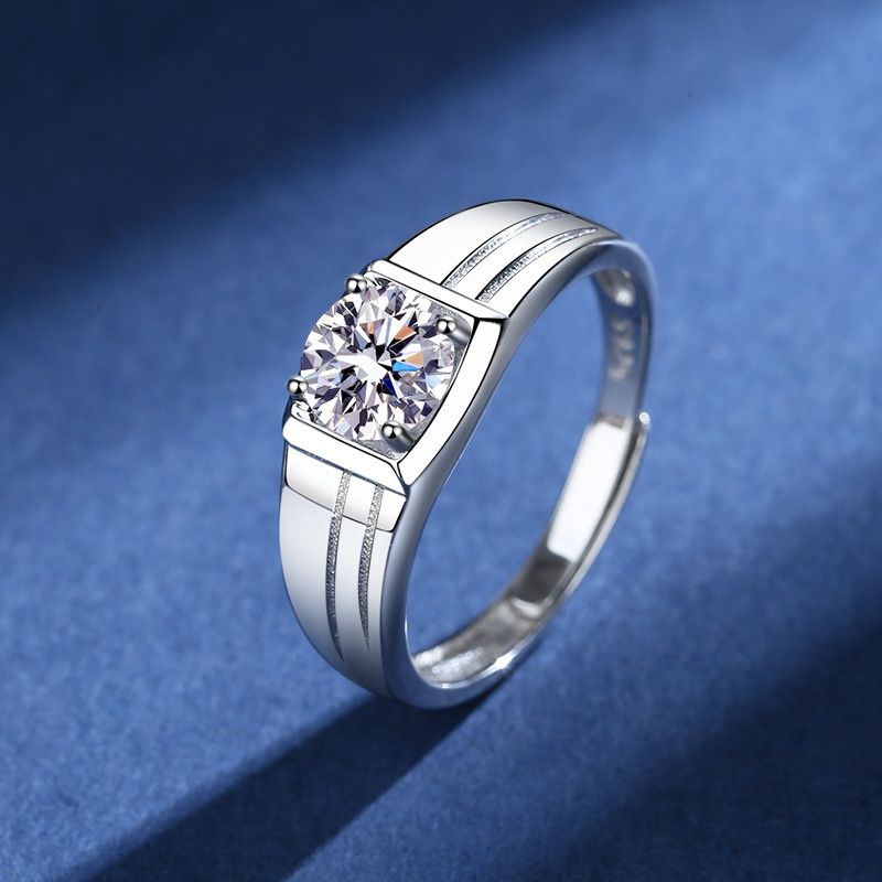 Neu Mosang Stein Vier Klaue D Farbe 1 Karat S Reinem Silber Zweite Linie herren Ring Geschenk_voghion.com