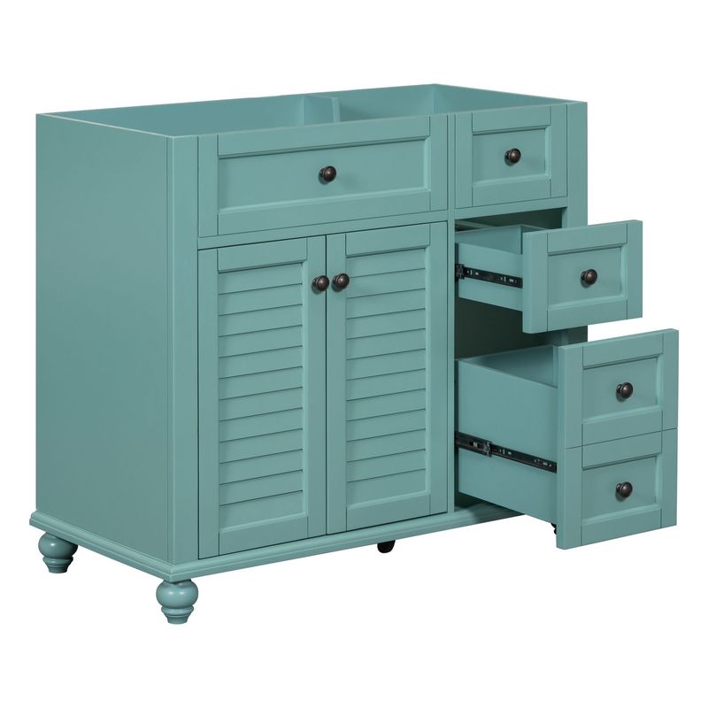 36'' Bathroom Vanity Without Top Sink, Free Standing Vanity Set With 2 Drawers& Soft Closing Doors,Solid Wood Frame Bathroom Storage Cabinet (NOT INCLUDE BASIN SINK)_voghion.com