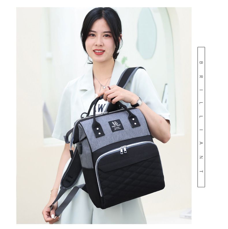 Diaper Bags Backpacks New Large Capacity Multifunctional Mom Usb Charging Oxford Cloth Portable Mother and Baby Bag_voghion.com