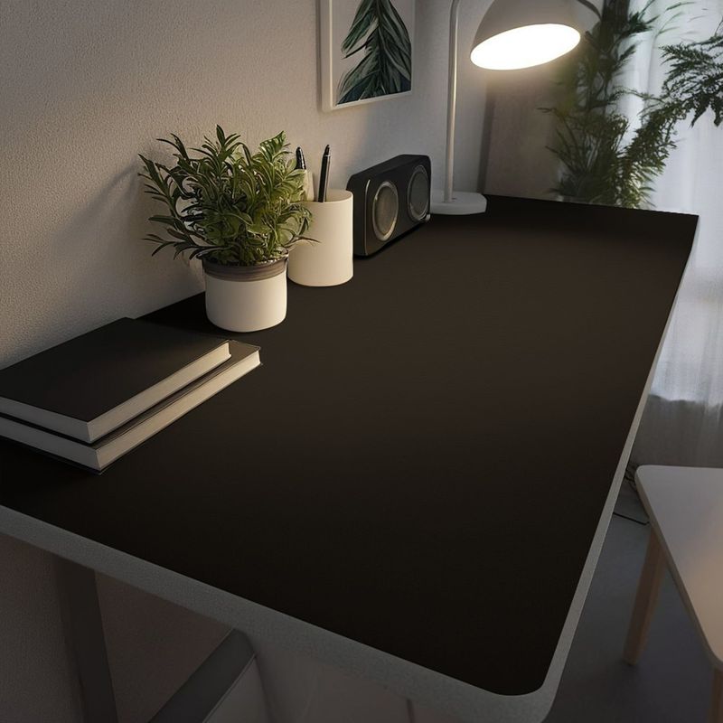 Schwarze Matte, wasserdichte, ölbeständige Lederunterlage im Ins-Stil, leichtes, luxuriöses High-End-Feeling, Kinderschreibtisch, Gaming-Tischdecke_voghion.com