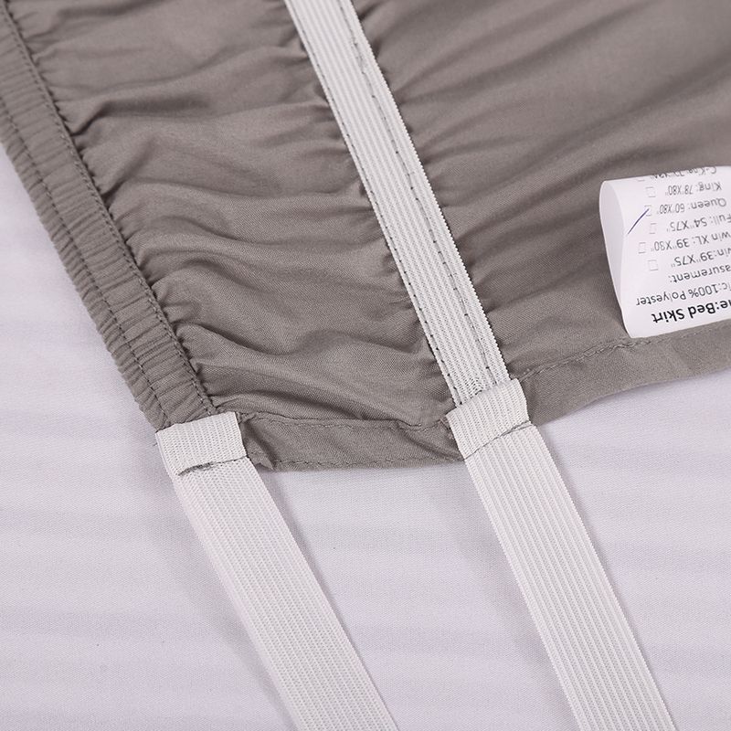 Gonna elastica per letto - Tinta unita con design antiscivolo (facile da installare, adatta a materassi da 20 a 40 cm, antipiega, Queen/King size)_voghion.com