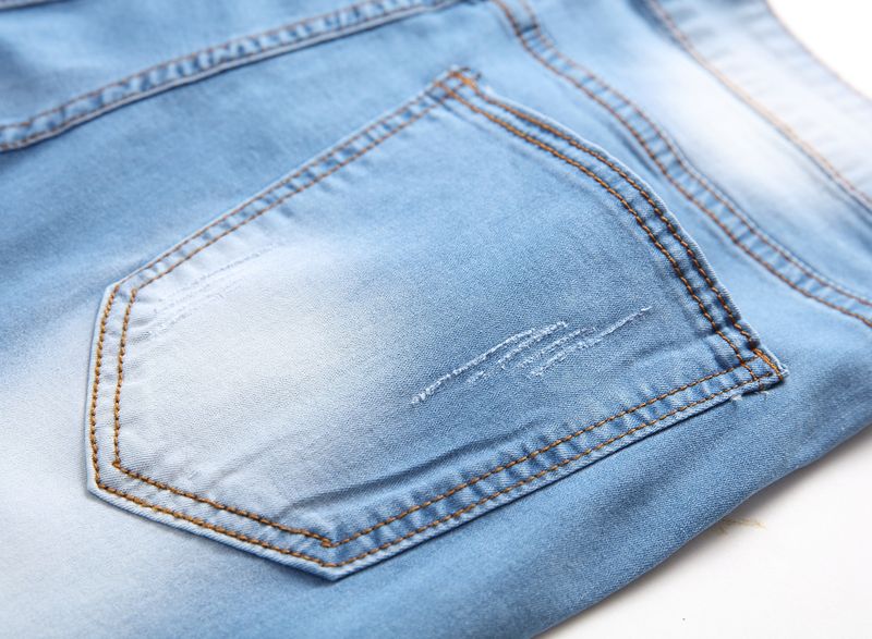 Jeans décontractés pour hommes, coupe slim, déchirés et personnalisés, pour le commerce transfrontalier, élégants et polyvalents_voghion.com