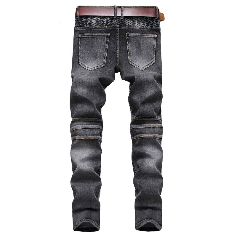 Jeans, Herren Fahrrad Knieschützer, Nostalgische Motorradjeans, Slim Fit, Trendy Herren_voghion.com