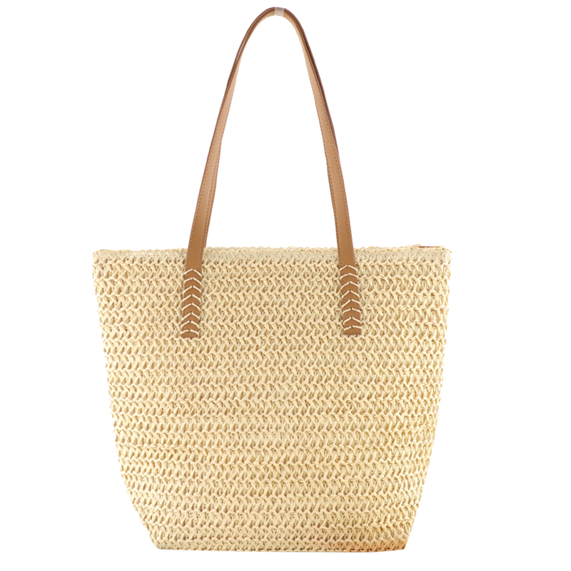 Taschen fir Fraen Summer Handgewieft Einfarweg Handtasche Mierstrand Grouss Kapazitéit Top-Grëff Tasche Markendesigner Handtaschen_voghion.com