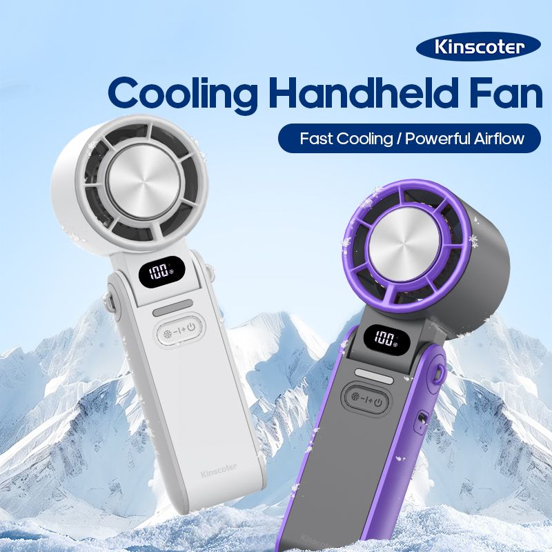 KINSCOTER Outdoor Foldable Portable Hdheld Mini Cooling Rechargeable 3600mAh 100-level Free Control High Speed Turbo_voghion.com