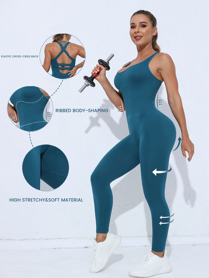Dameklær Ny hurtigtørkende sømløs yoga-bodyshaper ett stykke sexy ermeløs ett stykke sports- og fitnessyogadress for kvinner_voghion.com