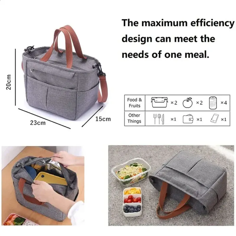 Tragbare Lunchbox, isolierte Tasche, Picknick-Essenskühler, große Kapazität, Schulter-Bento-Aufbewahrung, 250318l_voghion.com
