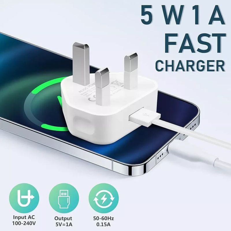 UK 3 Pin Dual USB Stecker Adapter Netz Wand Ladegerät 1/2/3-Port Für Handys Tablet_voghion.com