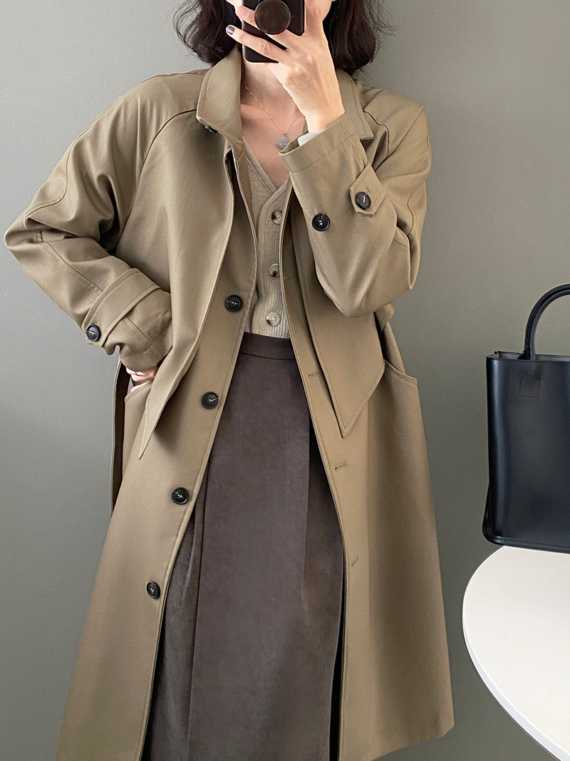 Kleiner, lockerer Trenchcoat mit modischem Temperament für Damen_voghion.com