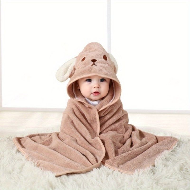 1 pack cartoon animal baby swaddling blanket goes out to a stroller blanket wrapped in a polyester hooded bathrobe_voghion.com