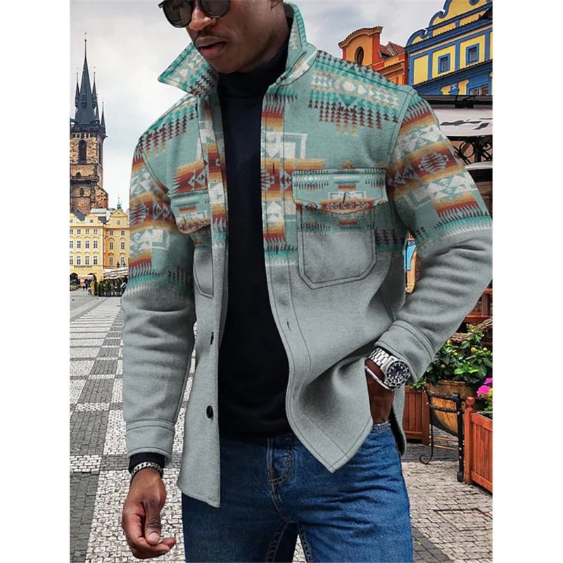 Herenkleding Herfst en Winter Enkelrijs Vest 3D Digitaal Geprint Retro Kleur Jas_voghion.com