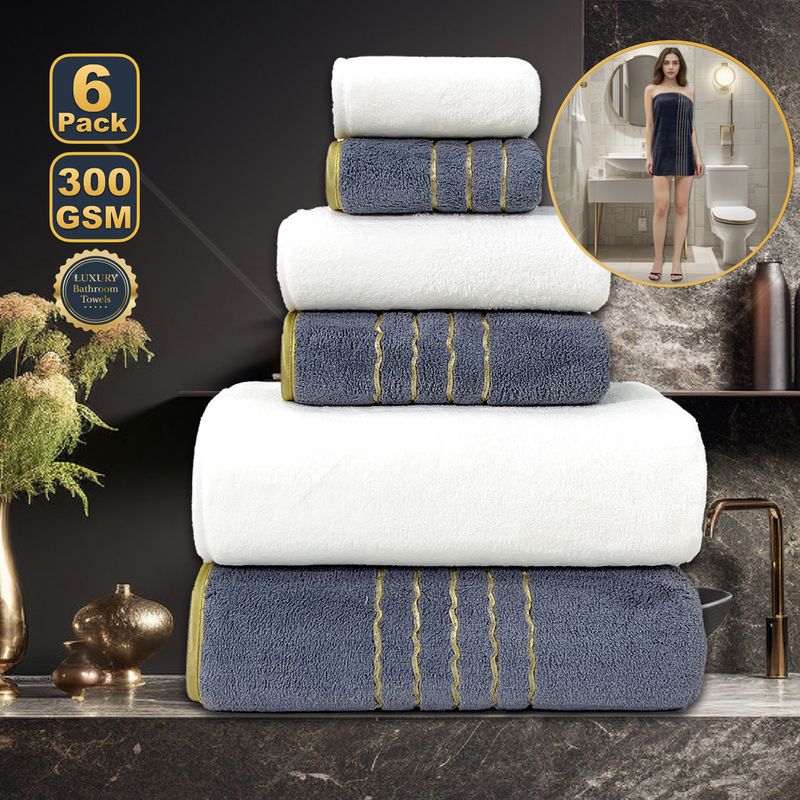 Ensemble de serviettes de bain en polaire corail, 8 pièces, de luxe, ultra douces et très absorbantes, idéales pour la maison et les voyages_voghion.com