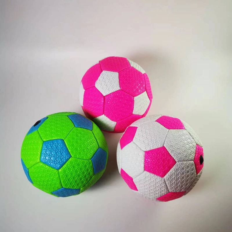 Vibrant 2-Size Stitched Soccer Ball For Kids – Color Recognition & Tactile Training Toy With Textured Surface (Blue, Pink, White, Green, Orange)_voghion.com