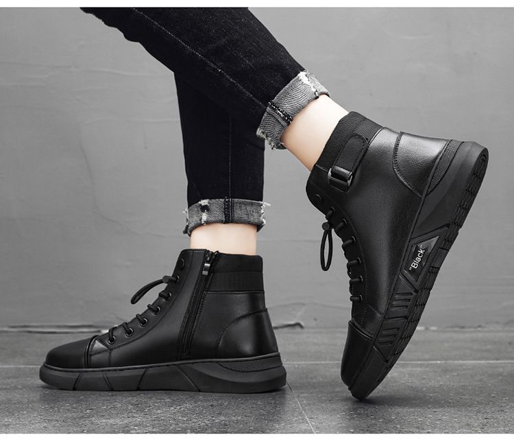 Men's Shoes New British Casual Martin Boots Men's Solid Color Boots Factory Direct Wholesale Live Broadcast_voghion.com