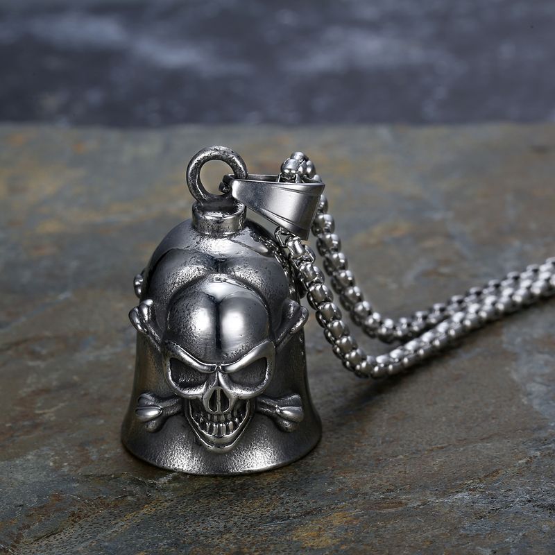 Pendentif cloche de moto rétro unilatéral pour hommes, nouvelle personnalité, crâne de vent, moto_voghion.com