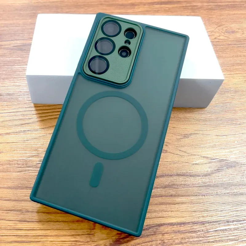 Luksuslik matt poolläbipaistev magnetiline ümbris Samsung Galaxy S24 23 S22 Ultra Plus telefonile Magsafe juhtmevaba laadimise kaameraklaasist ümbrise jaoks_voghion.com