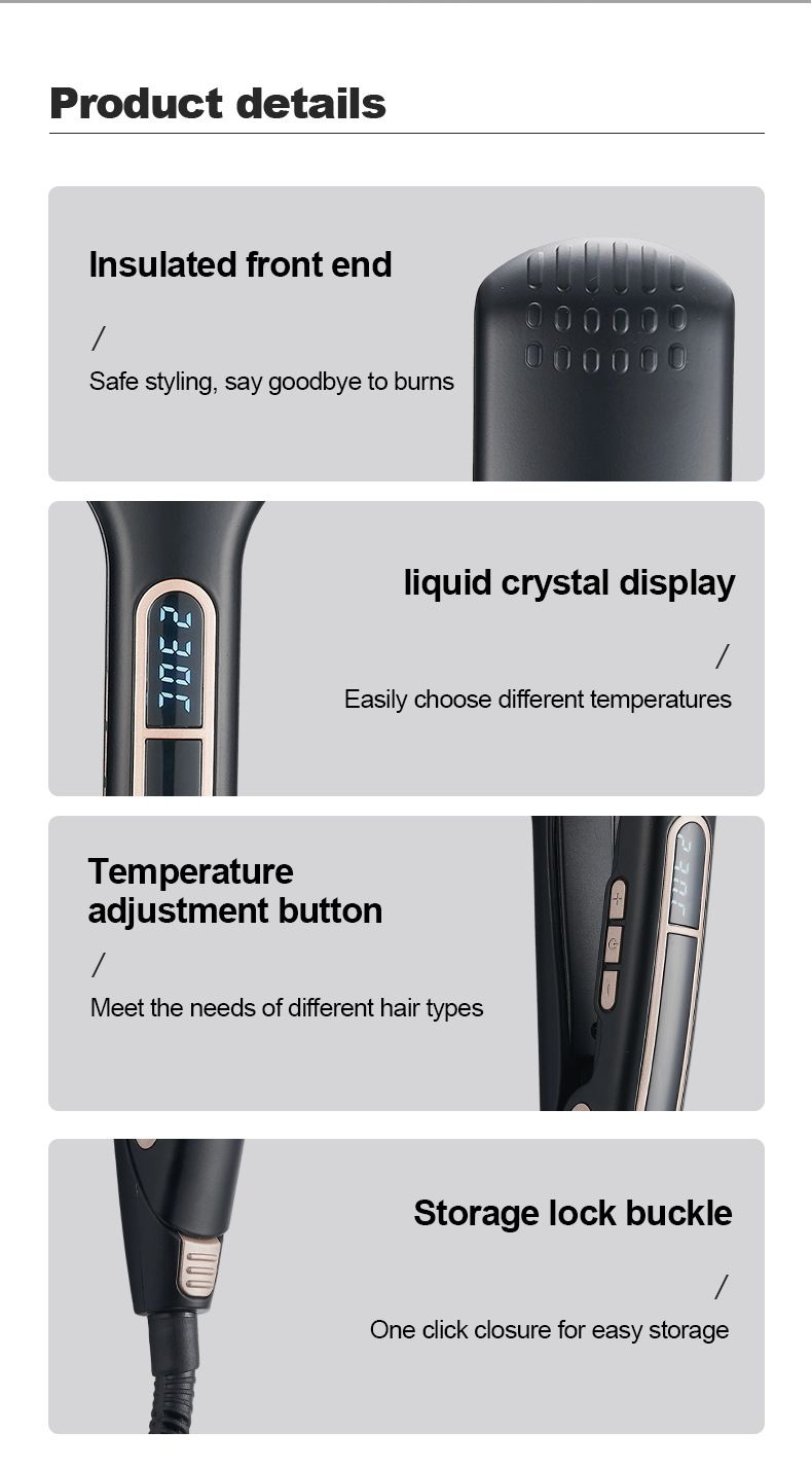 Infrared Professional Hair Straightener, 10s Fast Heat-up, 2-in-1 Flat Iron For Curling & Straightening_voghion.com