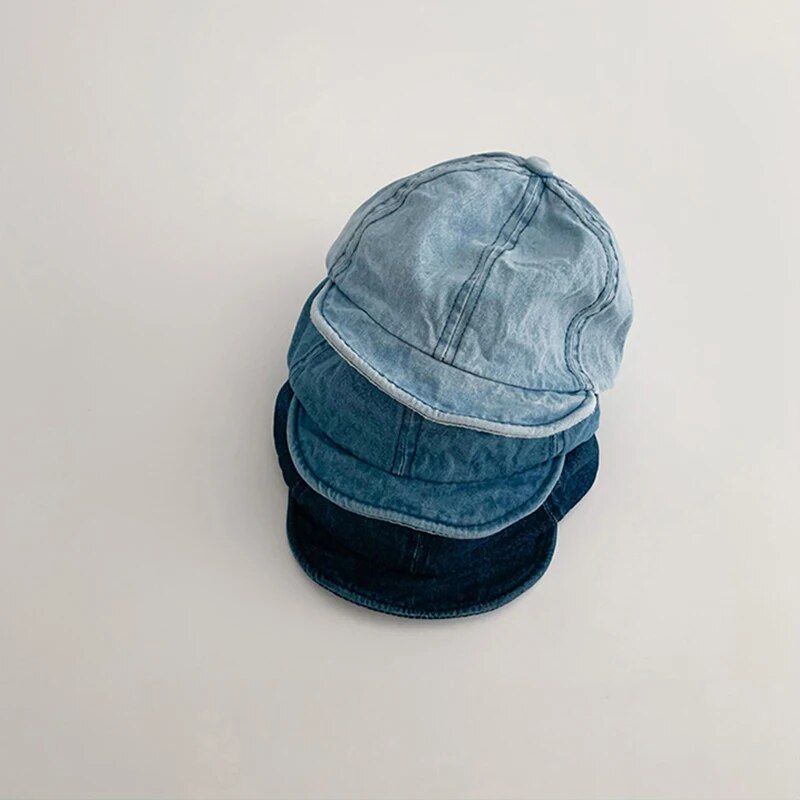 Gorras de béisbol vaqueras para bebé, estilo coreano, de ala suave, con visera, estilo vintage, para verano, para niños pequeños, con protector solar_voghion.com