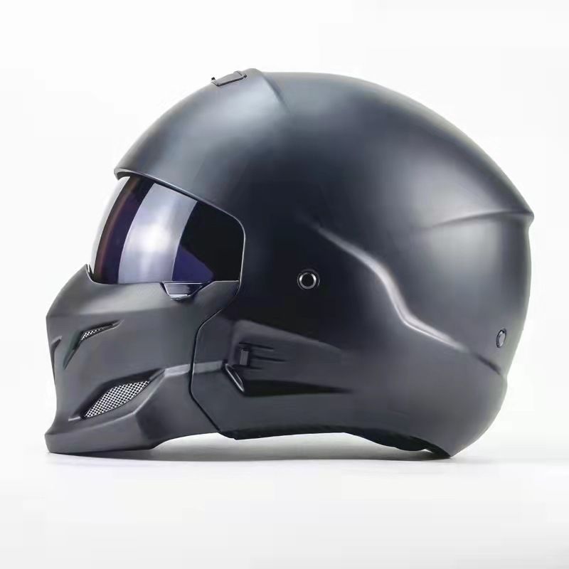 Samurai Black Scorpion Herr Kombinationshelhjälm Four Seasons Mech Battle Damage_voghion.com