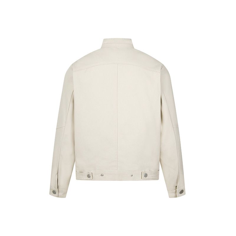 Washed Canvas Harrington Men's Trendy Brand Autumn American Style Short Stand Collar Loose Cool Workwear Jacket_voghion.com