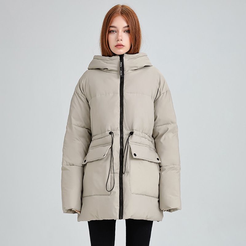 Women's Clothing Women's Oversized Puffer Jacket - Hooded Winter Coat With Quilted Detailing_voghion.com