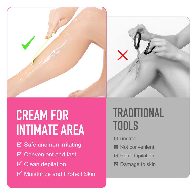 Intim-Haarentfernungsset für Männer und Frauen, Enthaarungscreme für den Intimbereich mit Spatel, schnelle und effektive Haarentfernung für Frauen in nur 5–10 Minuten_voghion.com