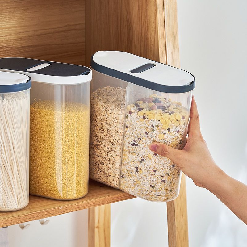 Muoviset säilytysastiat pasta-riisiannostelijat viljan järjestäjälaatikot kaappi jääkaappi säilytyspurkit kotikeittiötarvikkeet_voghion.com